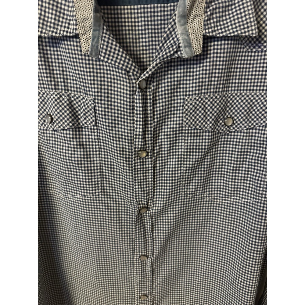 Hertige 1981 Women's XL Long Sleeve Gingham Check With Pearl Snaps Shirt - Picture 14 of 16